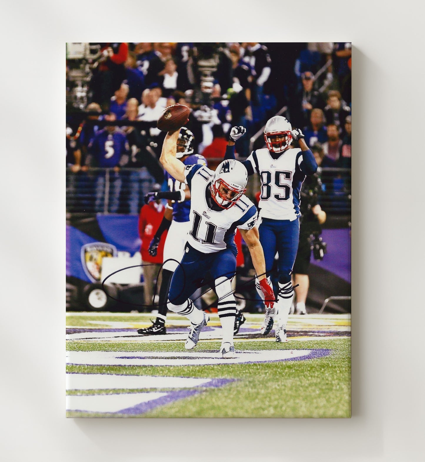 Julian Edelman - New England Football Touchdown End Zone Spike Celebration Football Wall Art - football wall art print
