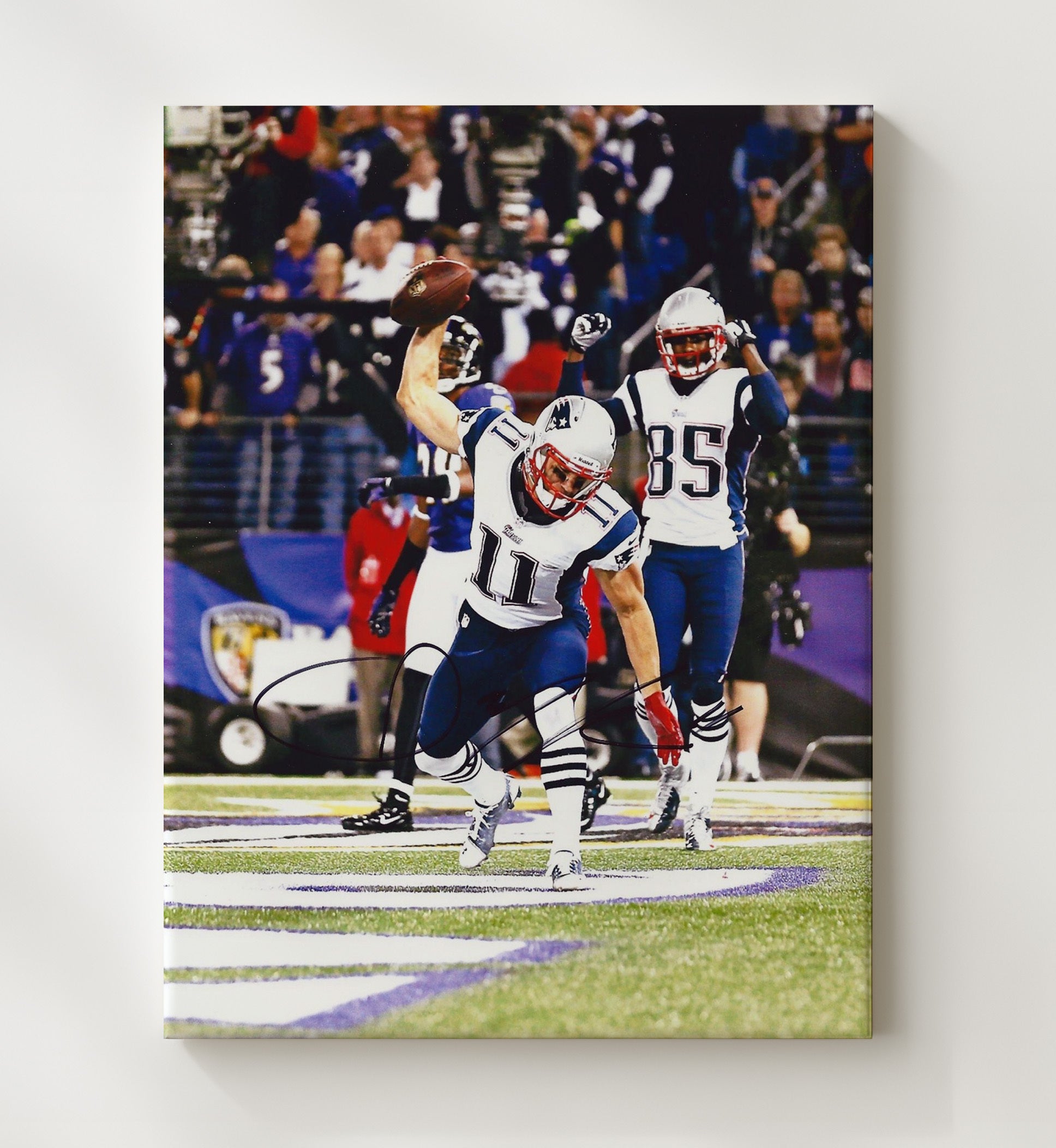 Julian Edelman - New England Football Touchdown End Zone Spike Celebration Football Wall Art - football wall art print