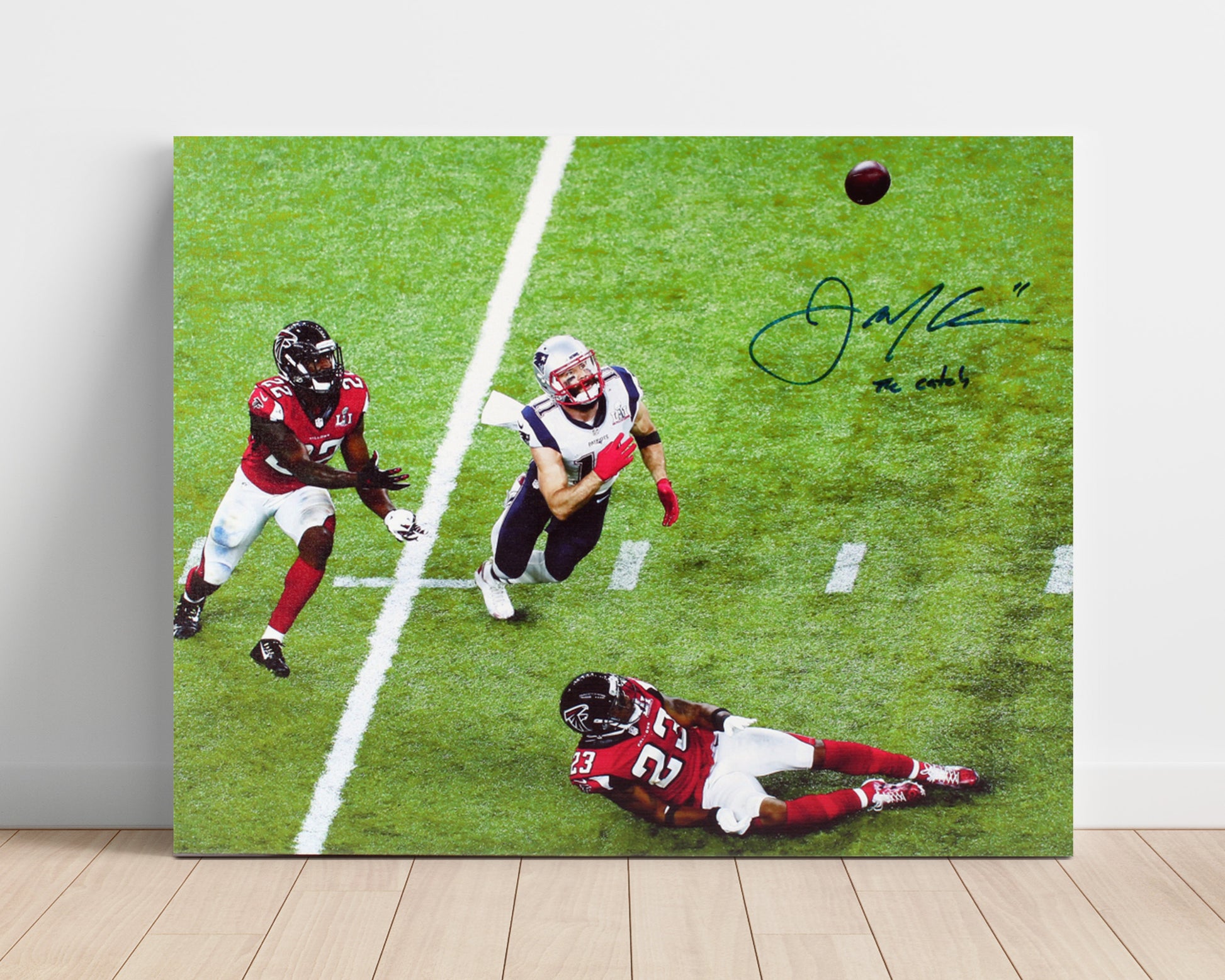 Julian Edelman - the Catch Vintage Football Wall Art - 16x20 Unframed Print football decor