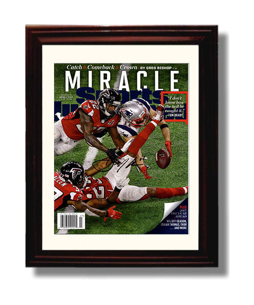 Julian Edelman Super Bowl LI - Miracle Grab 8x10 Canvas vintage football wall art