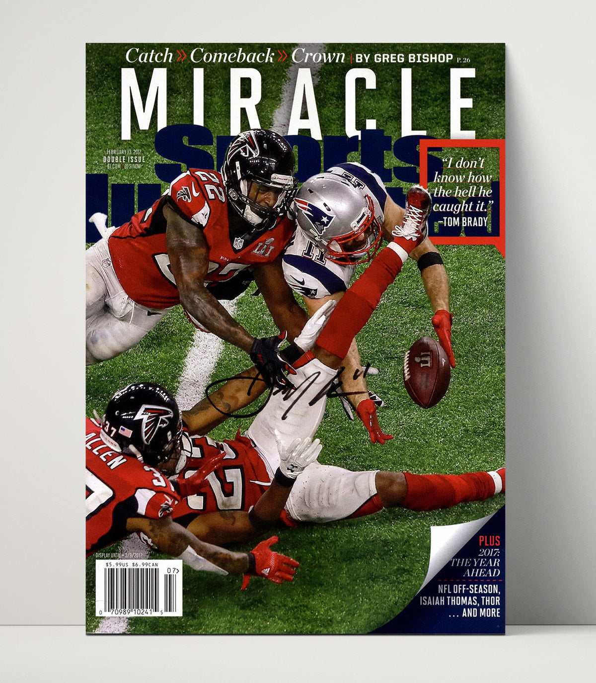 Julian Edelman Super Bowl LI – Miracle Grab Image unframed football poster print