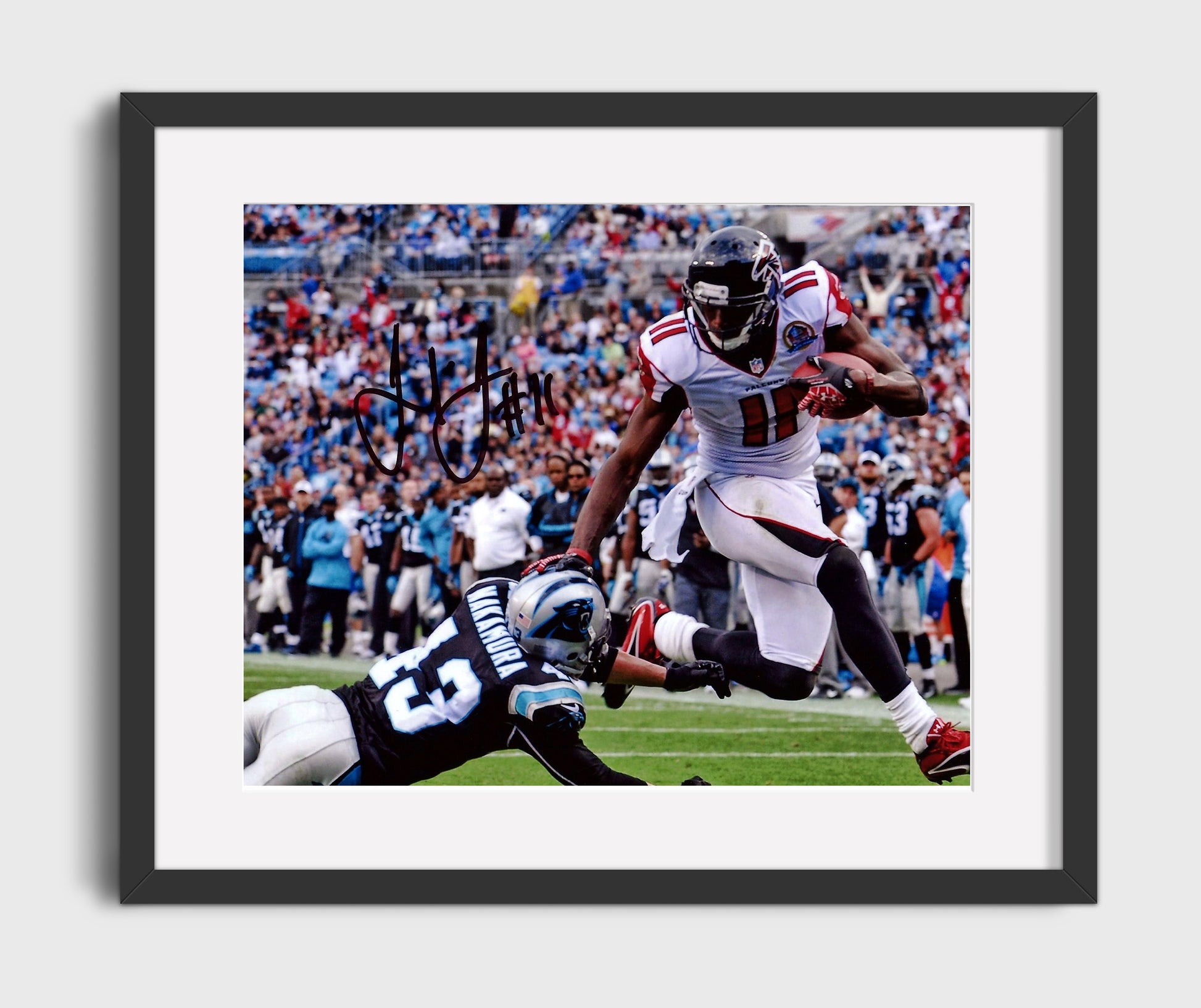 Julio Jones - Power Run Vintage Football Wall Art - 16x20 Gallery Frame football decor