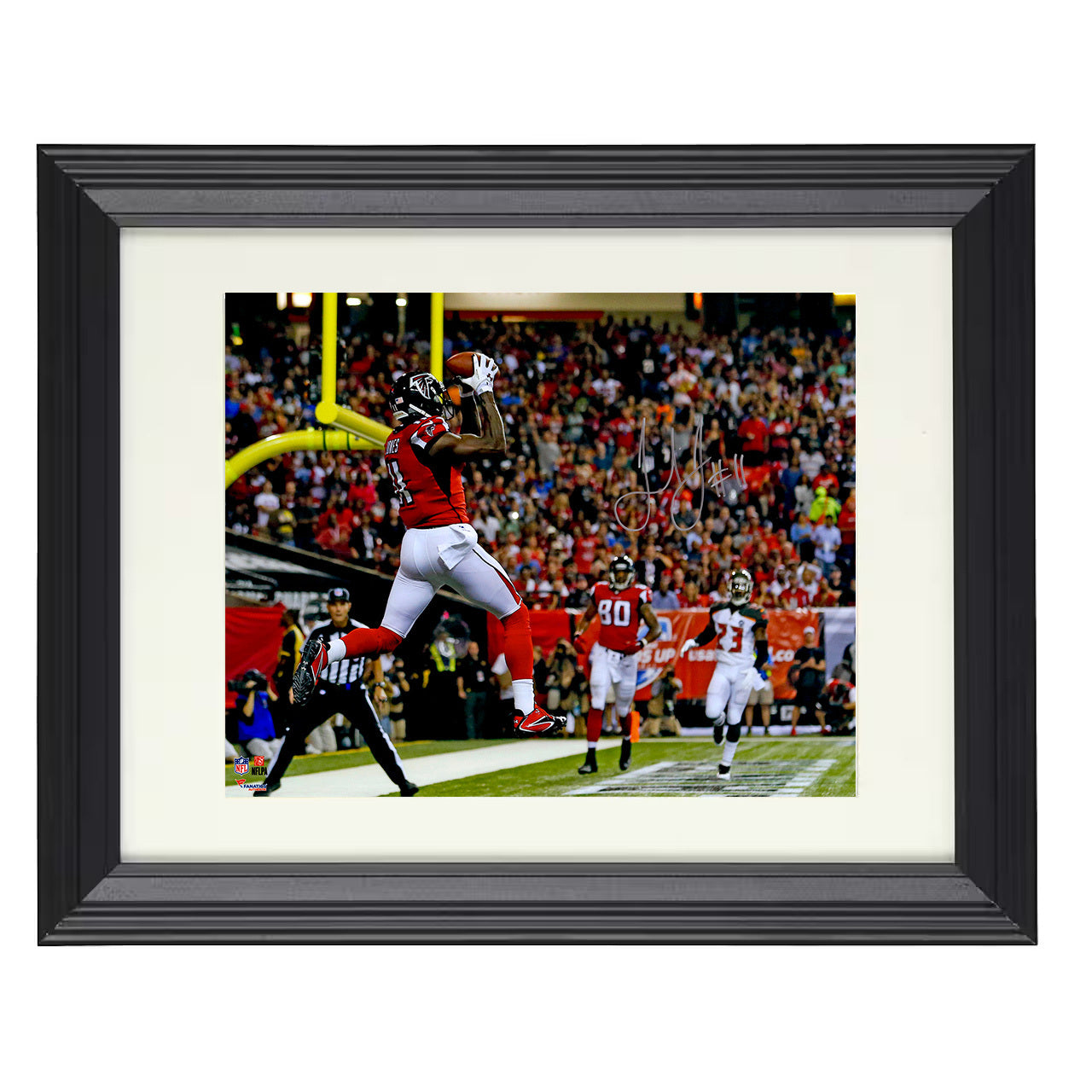 Julio Jones – Sky High TD – 8x10 black beveled framed football wall art