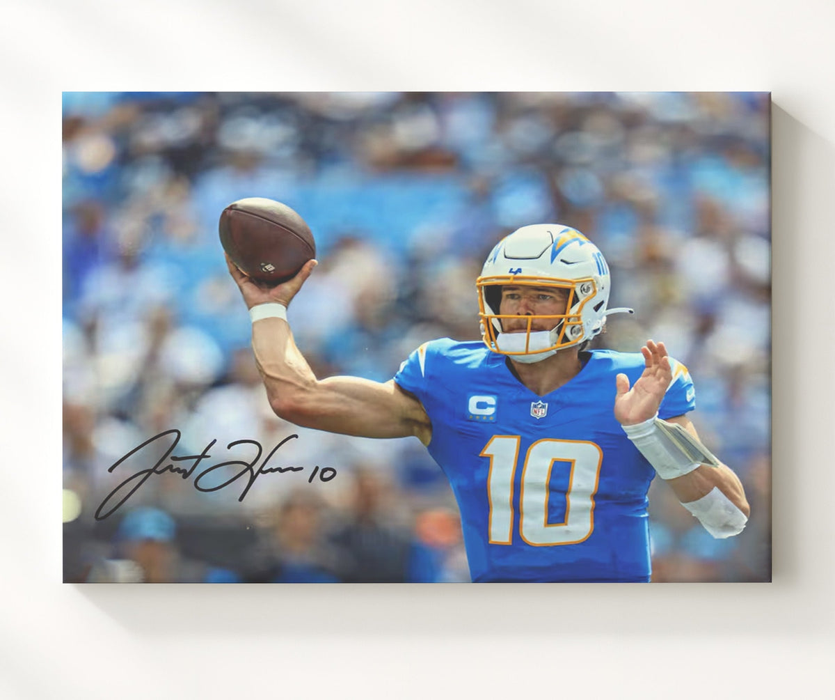 Justin Herbert - Cannon Arm 8x10 Canvas vintage football wall art