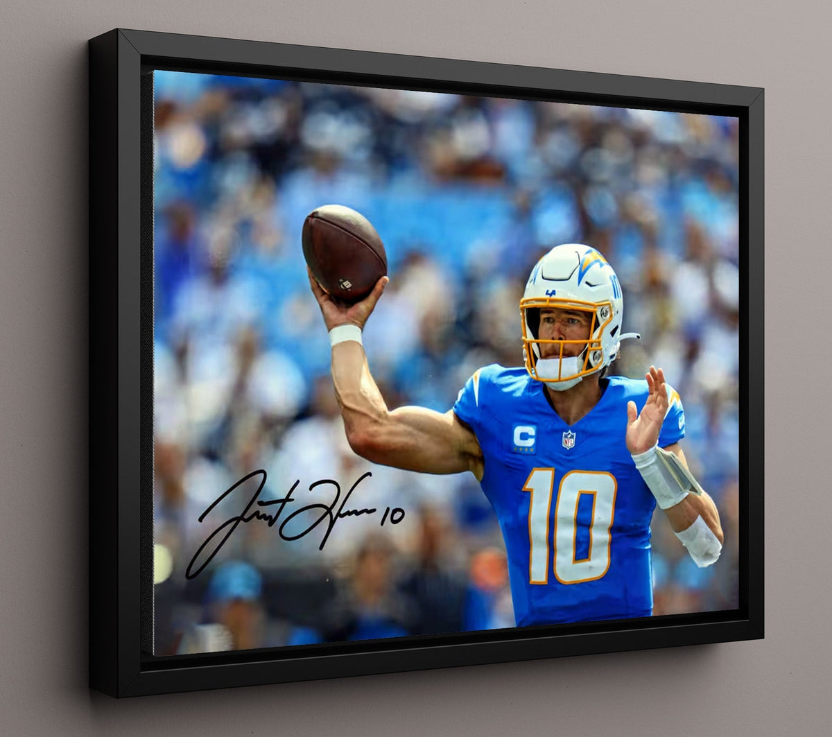 Justin Herbert - Cannon Arm 8x10 Framed Canvas vintage football wall art