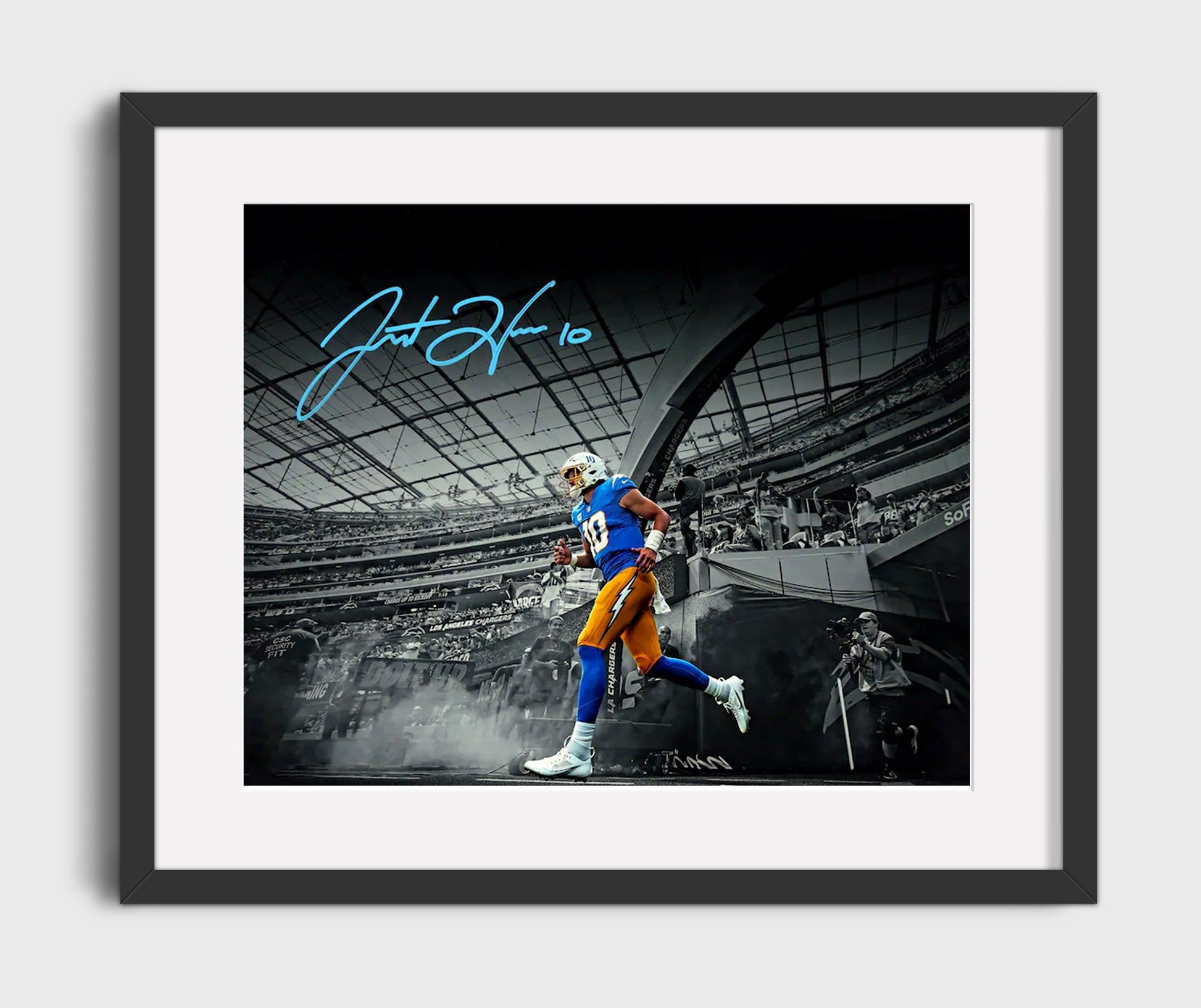 Justin Herbert - Tunnel Spotlight Football Wall Art - football wall art print