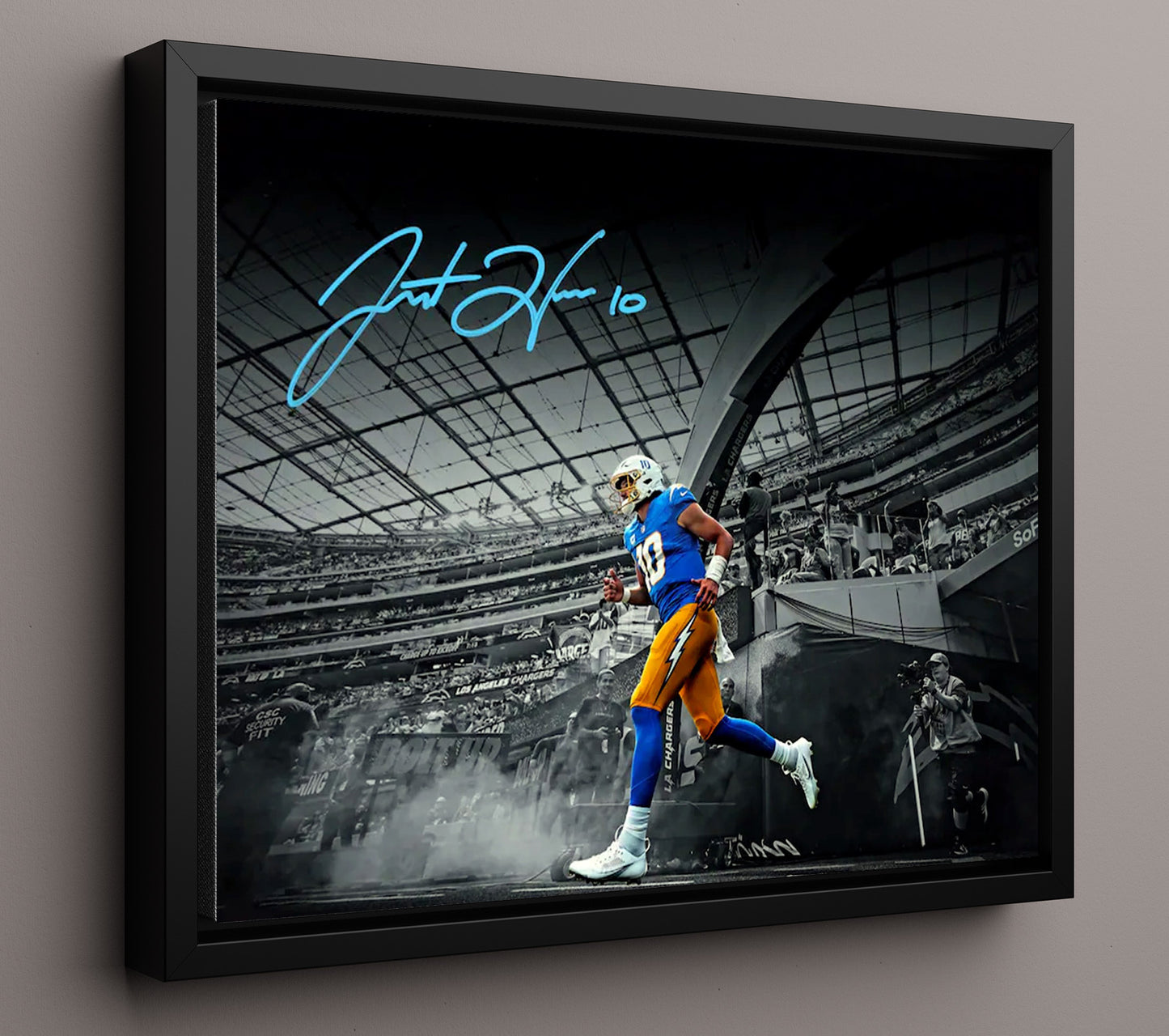 Justin Herbert - Tunnel Spotlight Football Wall Art - football wall art print