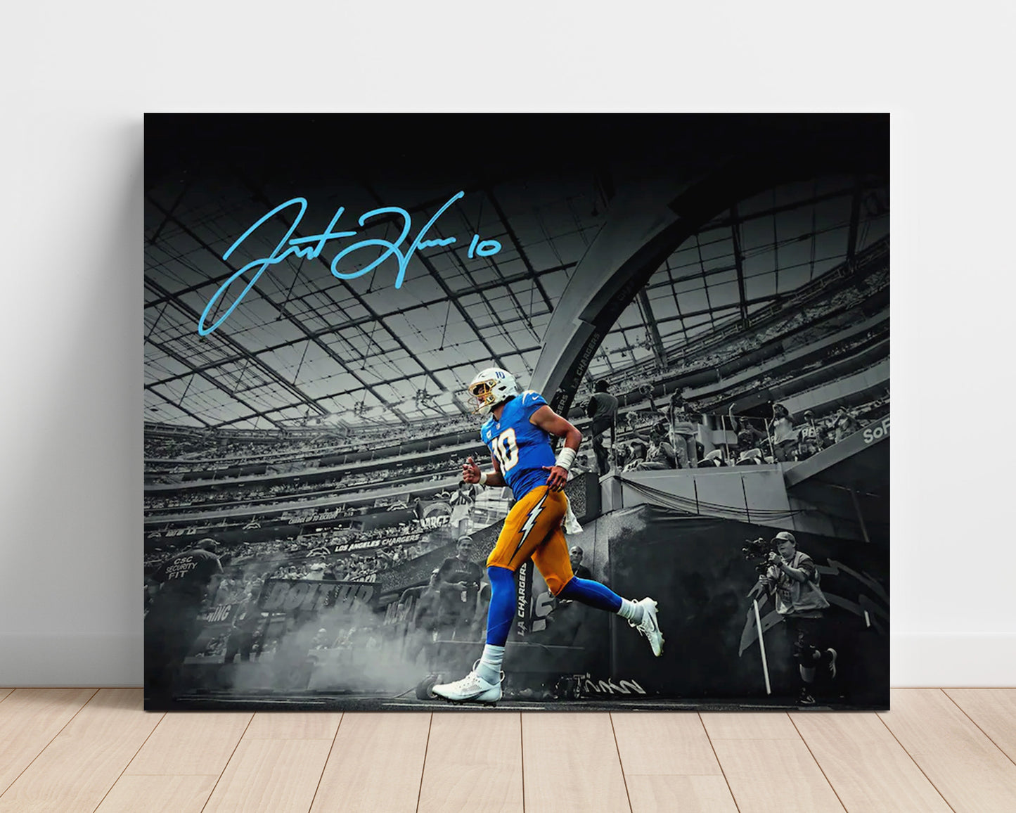 Justin Herbert - Tunnel Spotlight Football Wall Art - football wall art print
