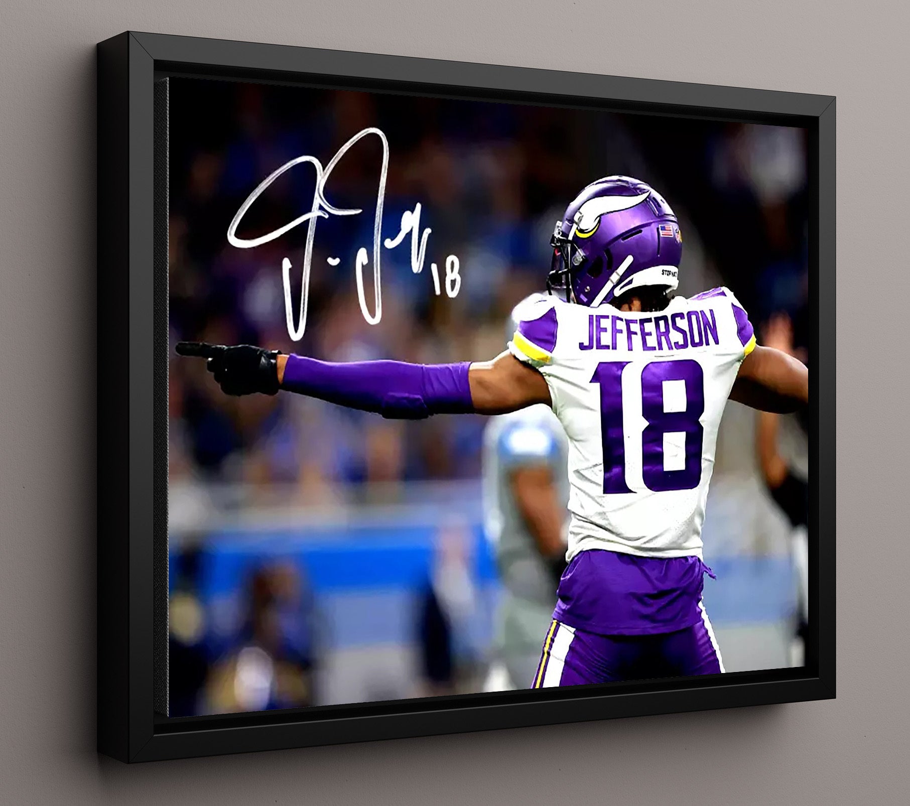 Justin Jefferson - First Down Pose Football Wall Art - football wall art print