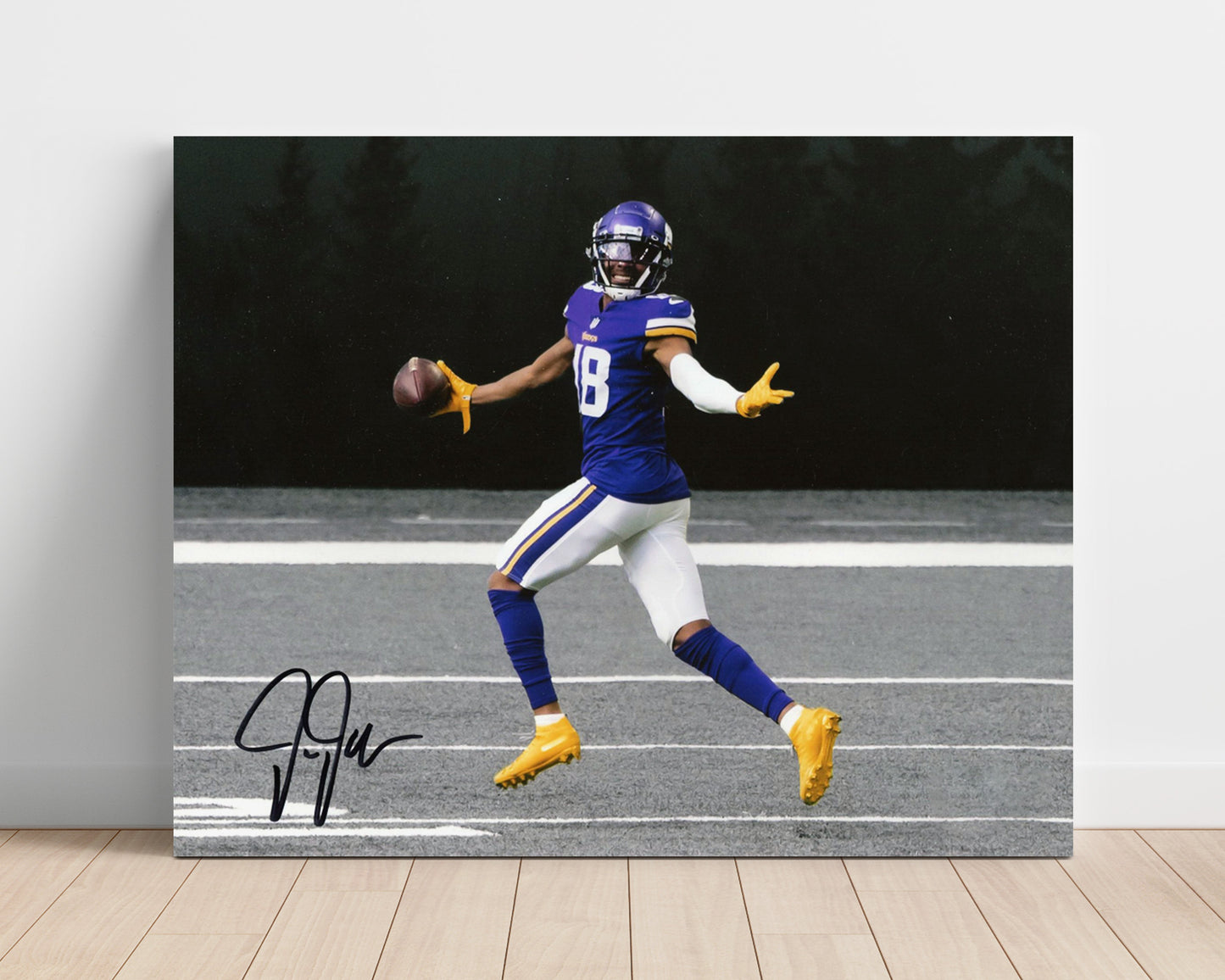 Justin Jefferson - Smooth Route Vintage Football Wall Art - 16x20 Unframed Print football decor