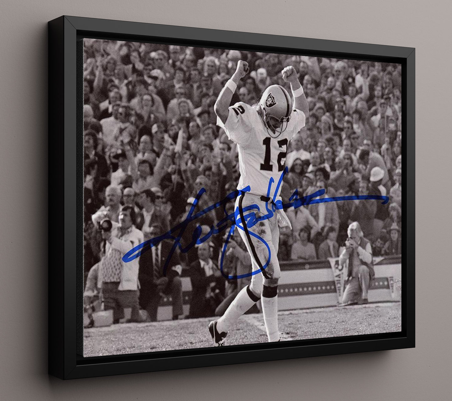 Ken Stabler - Oakland Legend Vintage Football Wall Art - 16x20 Framed Canvas football decor