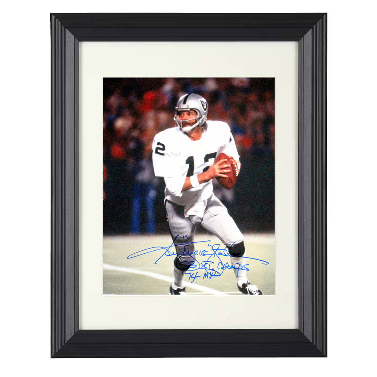 Ken Stabler – Snake MVP Image – 8x10 black beveled framed football wall art