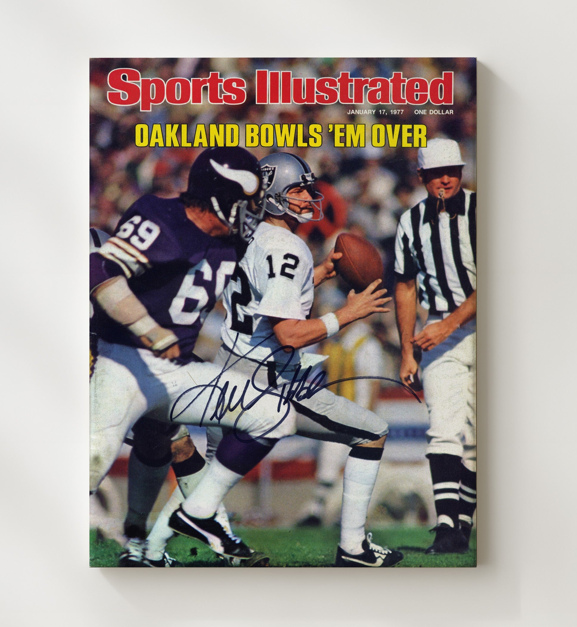 Ken Stabler Super Bowl Xi - Snake Strikes Football Wall Art - football wall art print