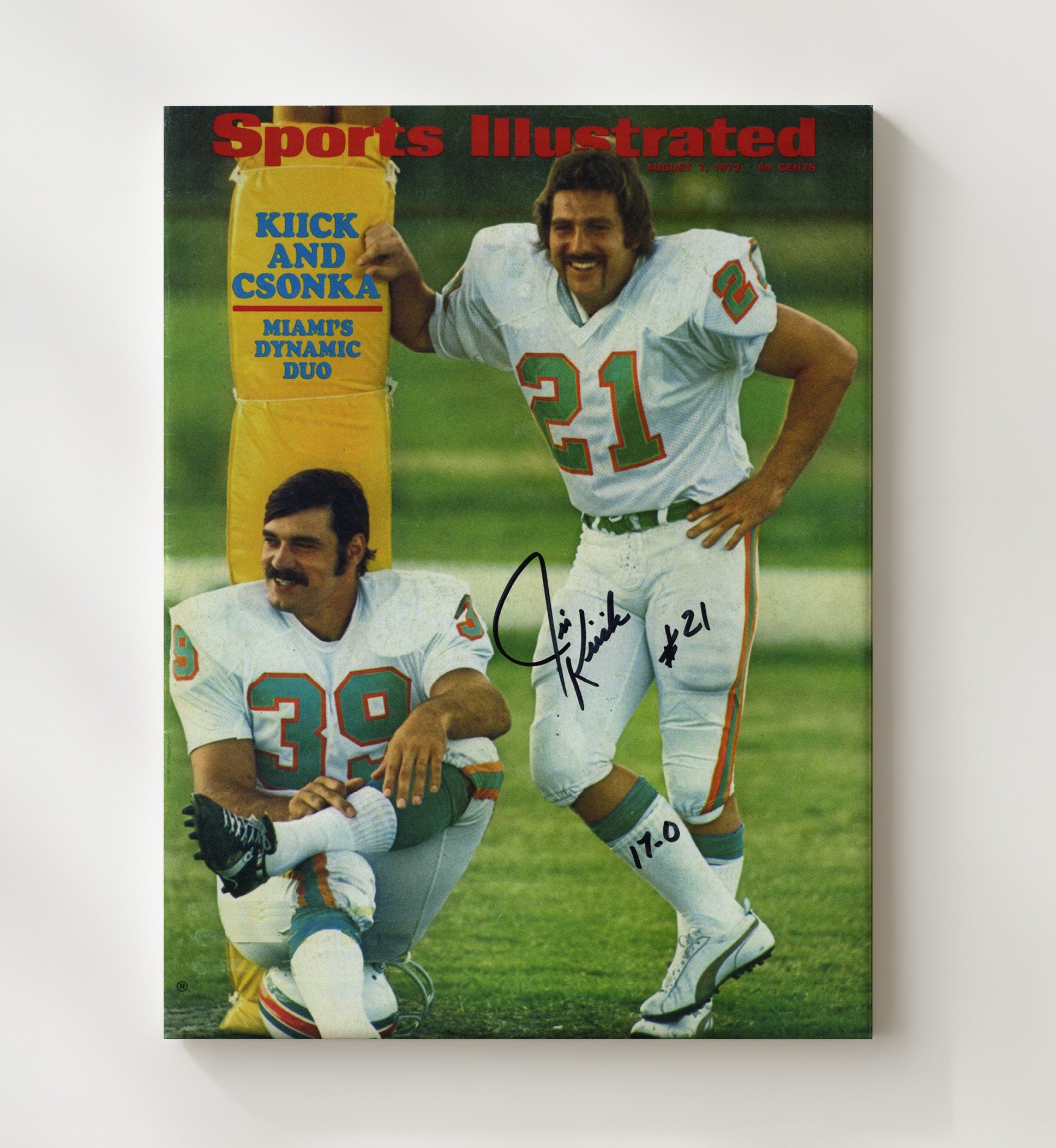 Kiick and Csonka - Perfect Pair Vintage Football Wall Art - 20x24 Canvas football decor