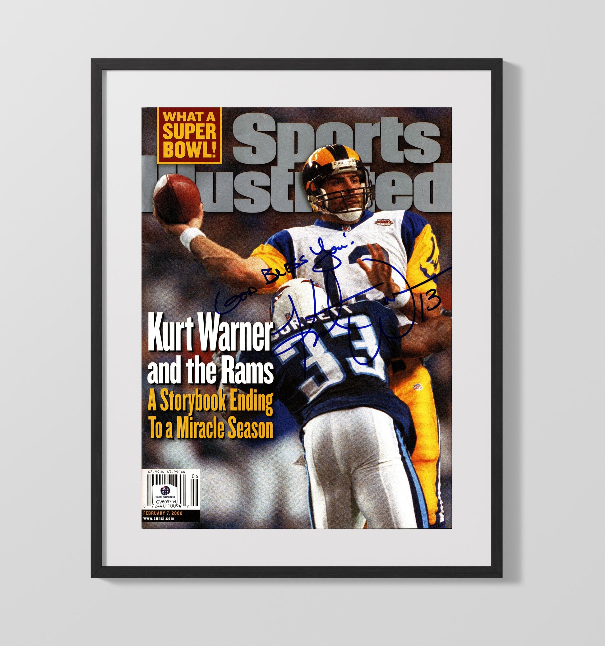 Kurt Warner - Miracle Season Vintage Football Wall Art - 16x20 Gallery Frame football decor