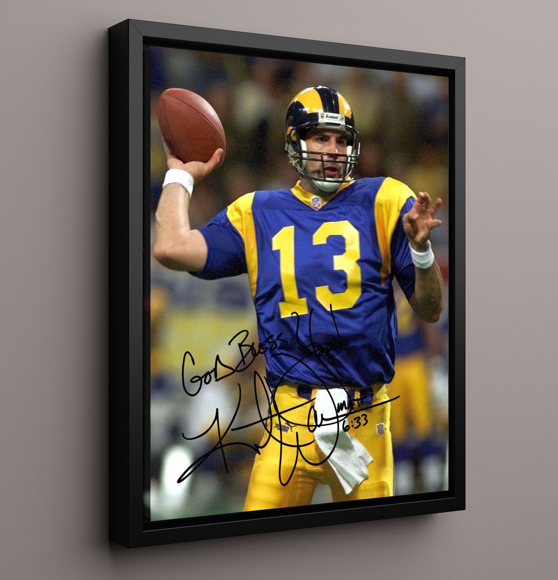 Kurt Warner - St Louis Football Quarterback Passing Play Football Wall Art - football wall art print