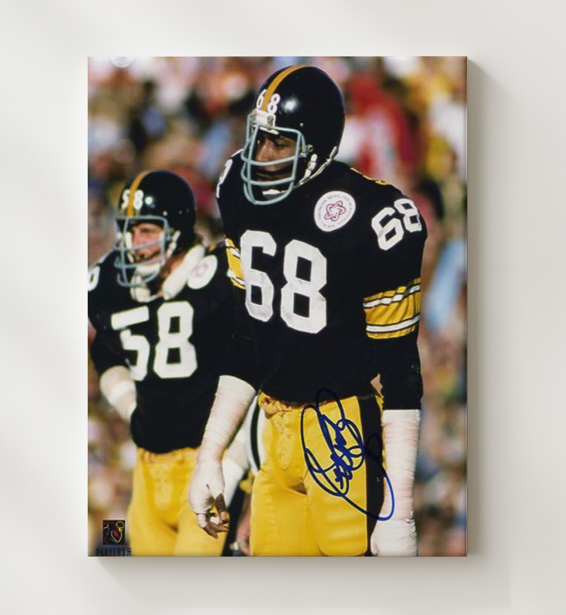 L C Greenwood - Pittsburgh Football Steel Curtain Defensive Lineman Portrait Football Wall Art - football wall art print