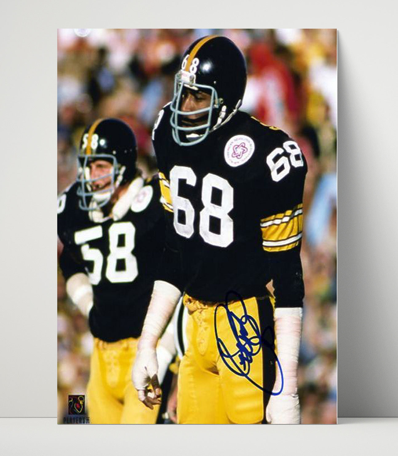 L C Greenwood - Pittsburgh football Steel Curtain Defensive Lineman Portrait Vintage Football Wall Art - 16x20 Unframed Print football decor