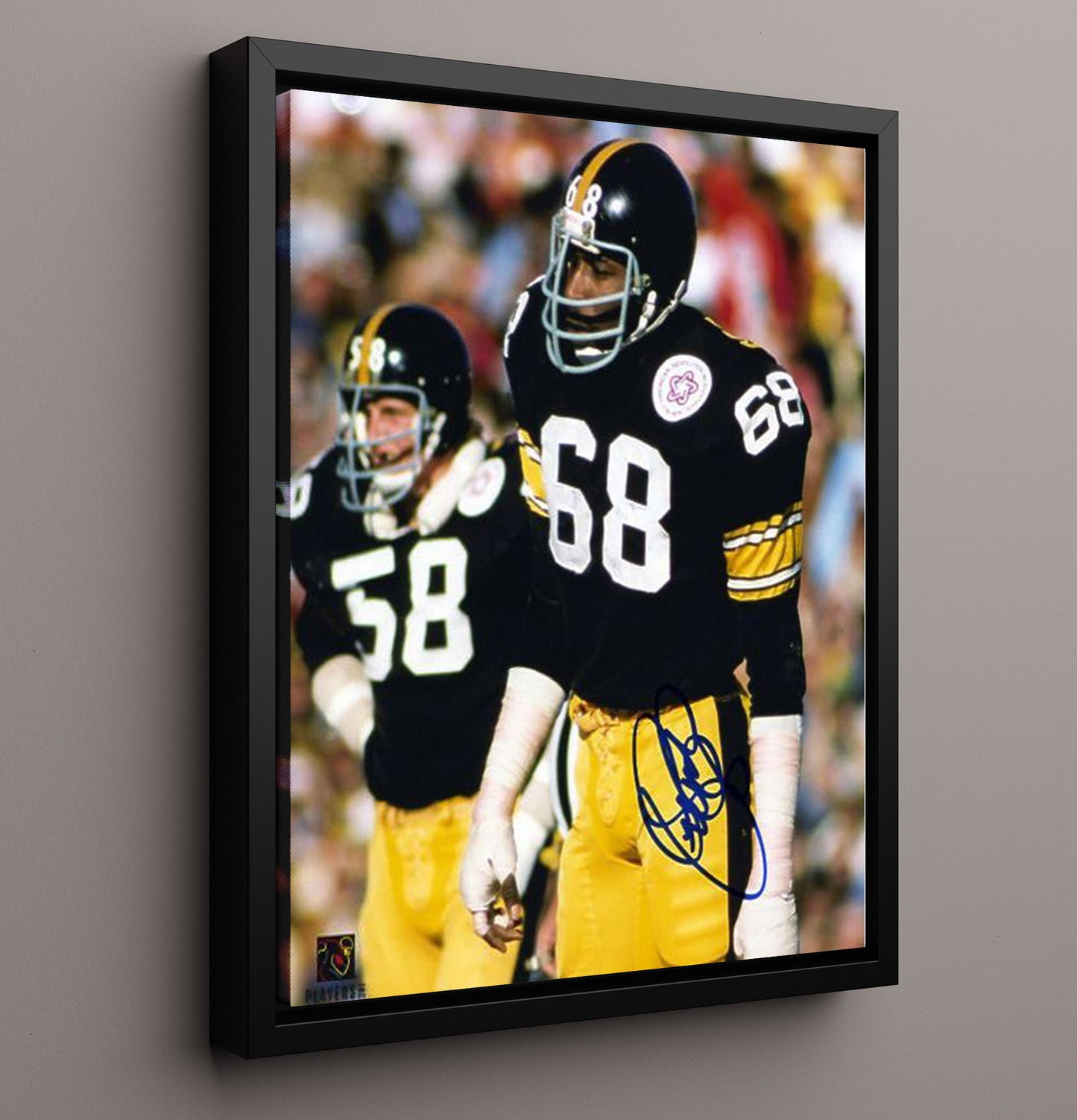 L C Greenwood - Pittsburgh Football Steel Curtain Defensive Lineman Portrait Football Wall Art - football wall art print