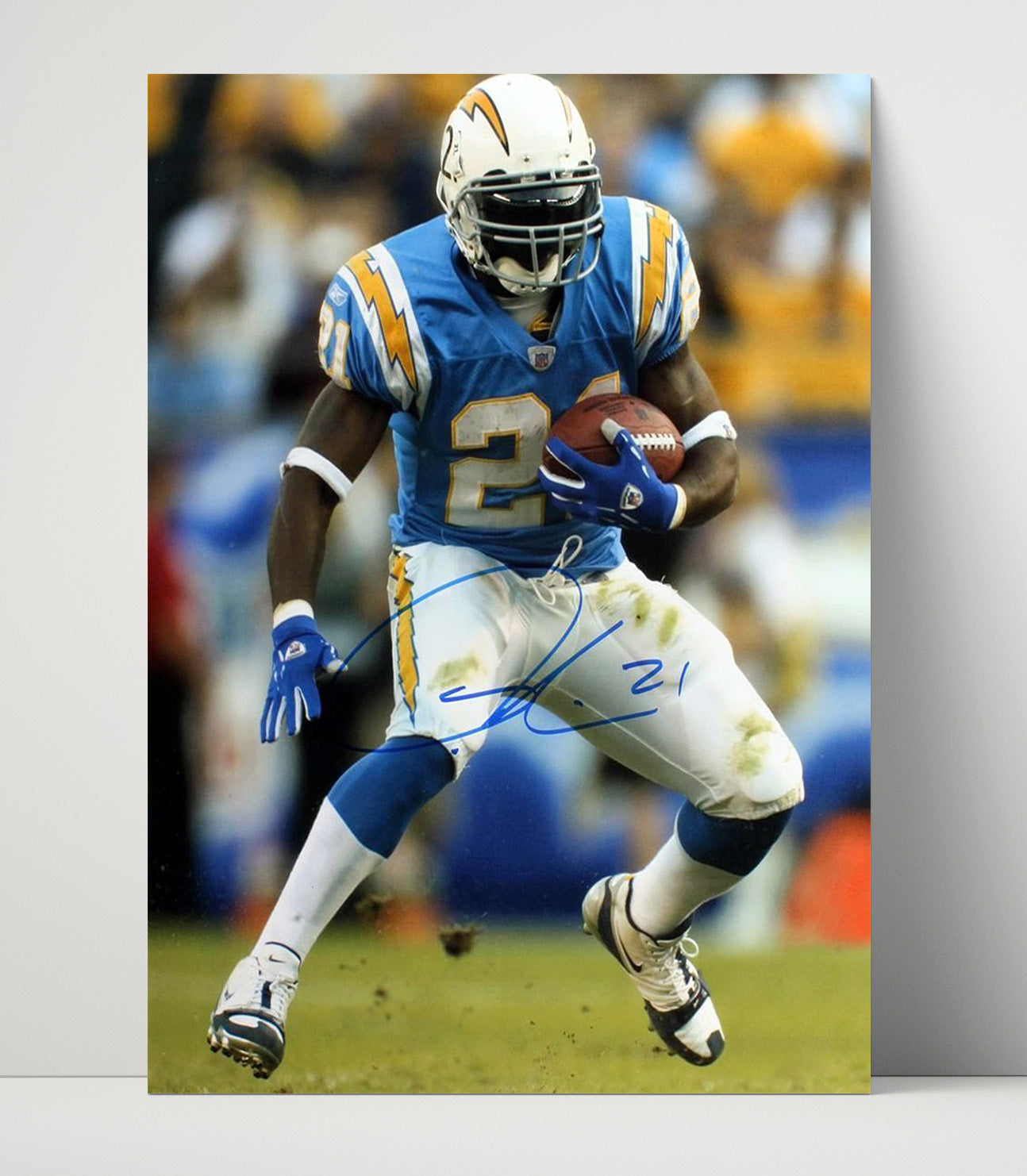 Ladainian Tomlinson - Lightning Bolt Football Wall Art - football wall art print