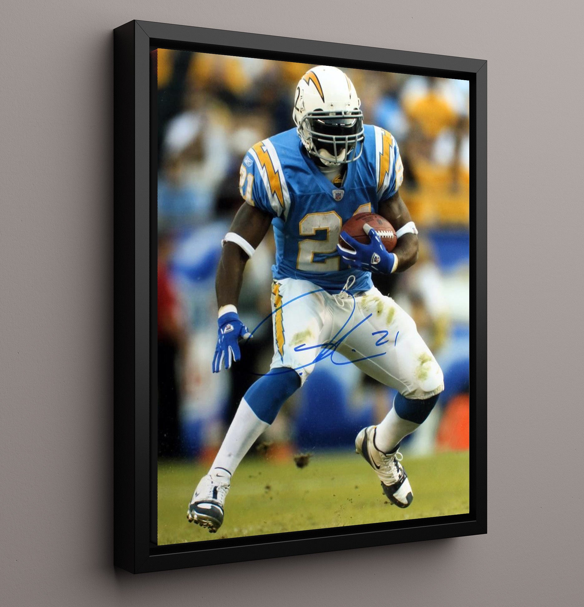 Ladainian Tomlinson - Lightning Bolt Football Wall Art - football wall art print