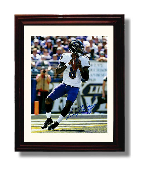 Lamar Jackson - Baltimore Football Quarterback in the Pocket Preparing to Pass 8x10 Canvas vintage football wall art