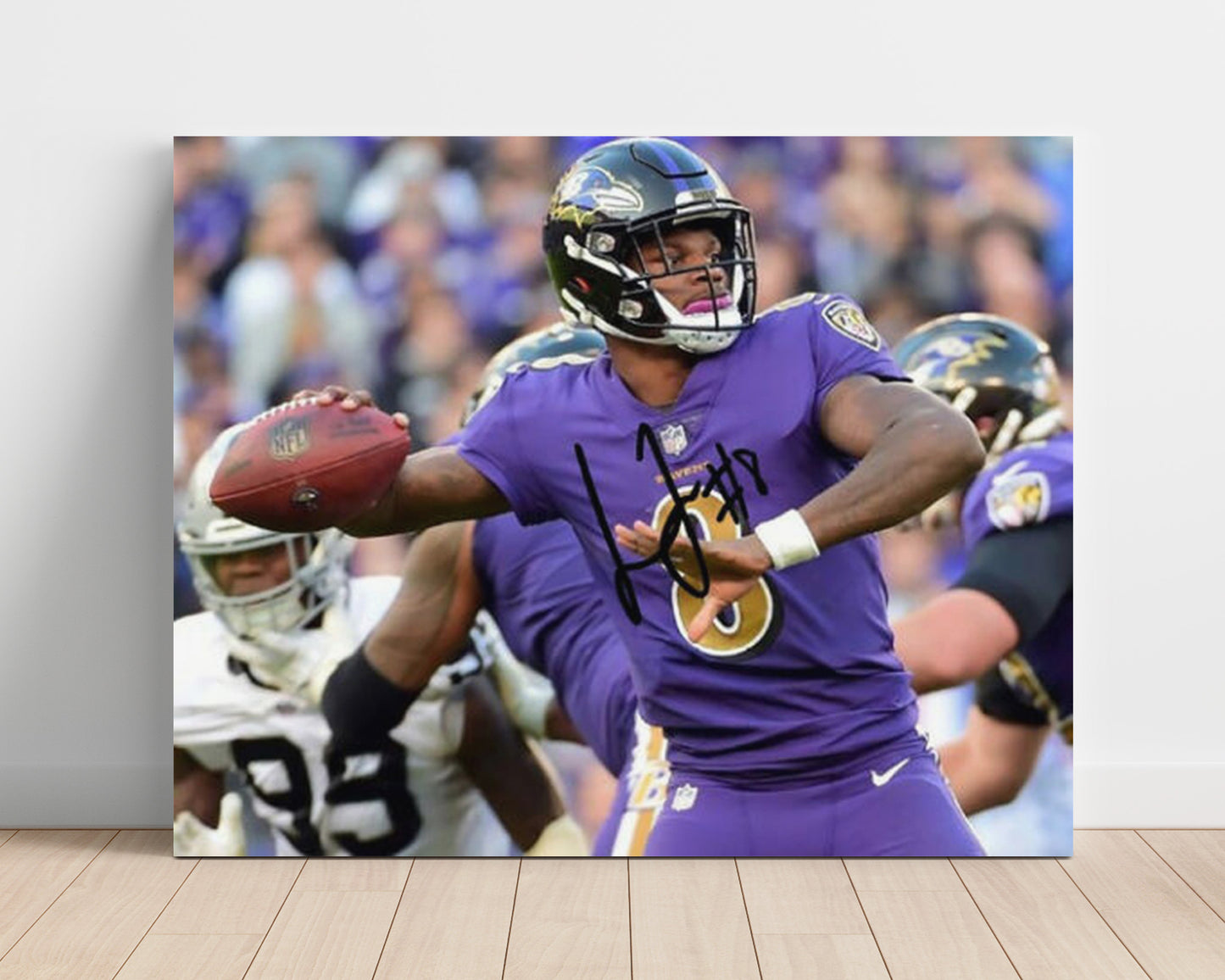 Lamar Jackson - Deep Strike Vintage Football Wall Art - 16x20 Unframed Print football decor