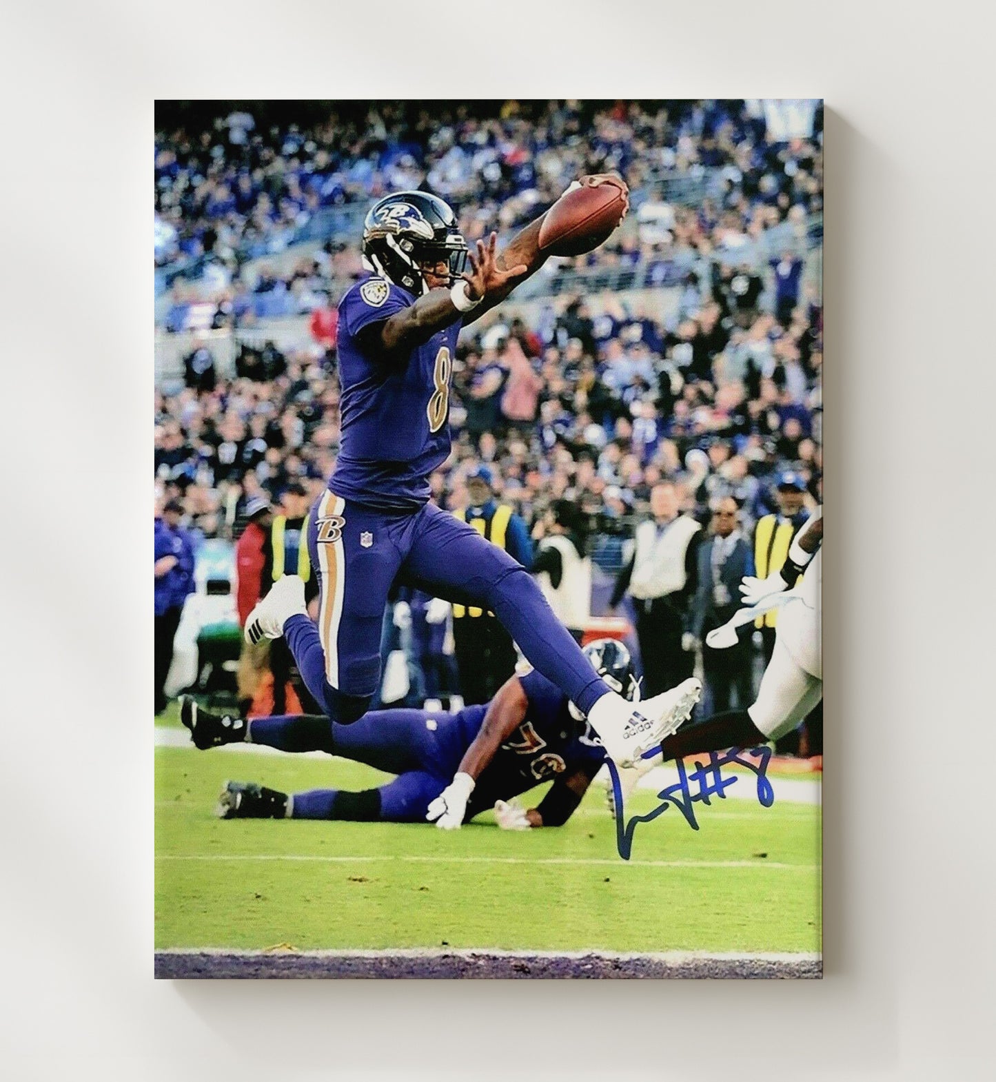 Lamar Jackson - MVP Moves Vintage Football Wall Art - 20x24 Canvas football decor