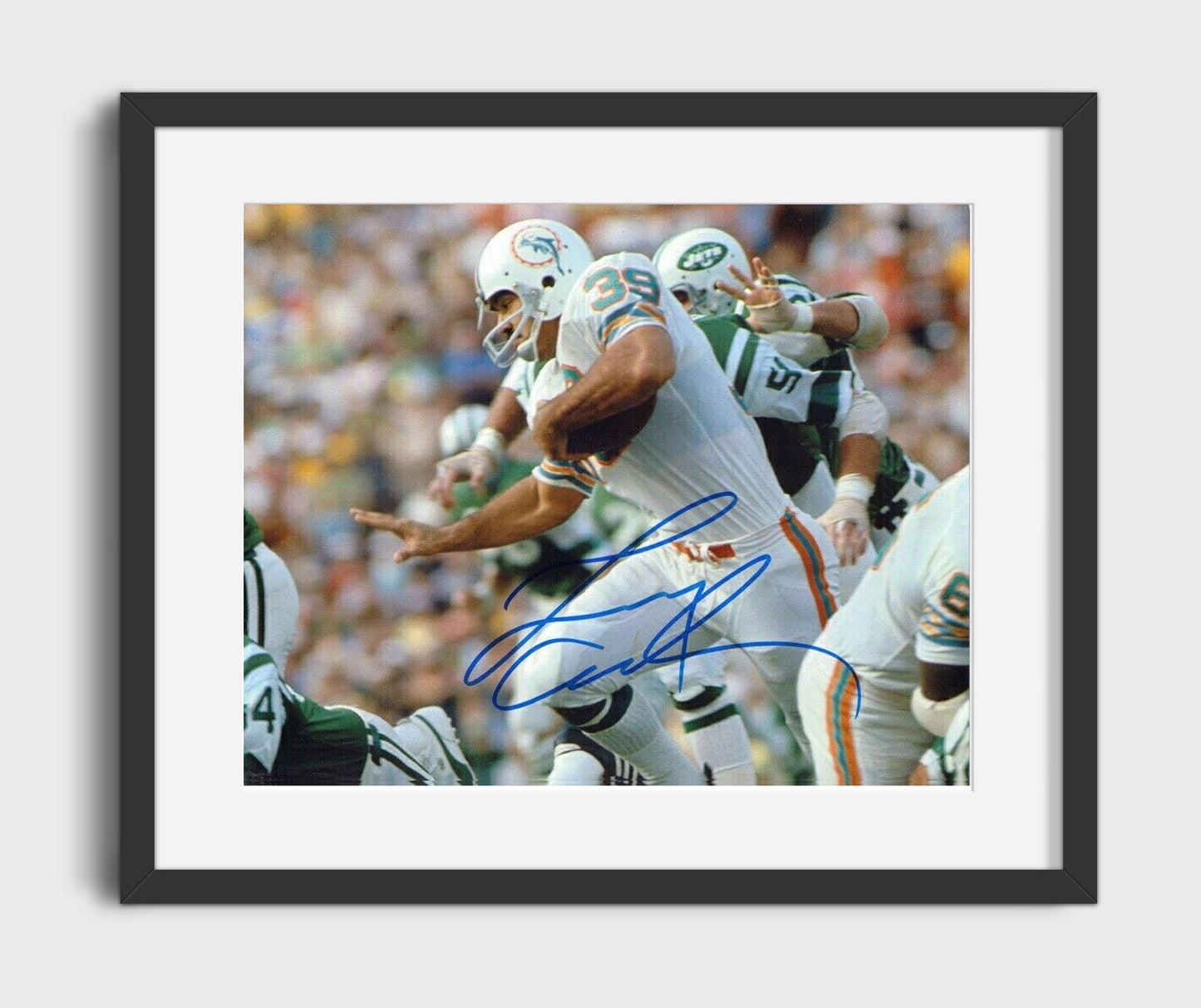 Larry Csonka - Miami Football Power Run Through Line Football Wall Art - football wall art print