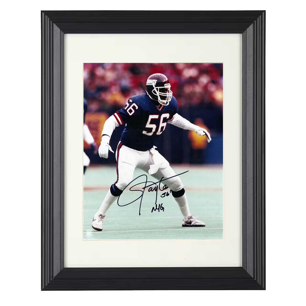 Lawrence Taylor – New York Linebacker Ready Stance Spotlight – 8x10 black beveled framed football wall art