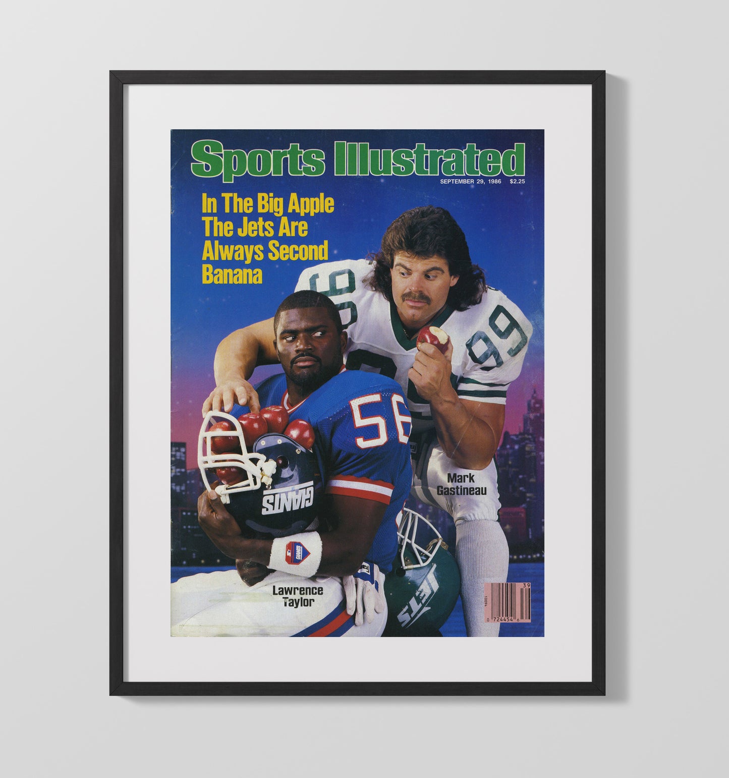 Lawrence Taylor and Mark Gastineau - New York Football Big Apple Rivalry Feature 1986 SI Cover Football Wall Art - football wall art print