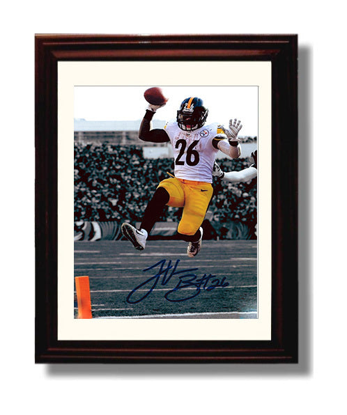 LeVeon Bell - Pittsburgh Football Running Back Leaping Run with Ball 8x10 Canvas vintage football wall art