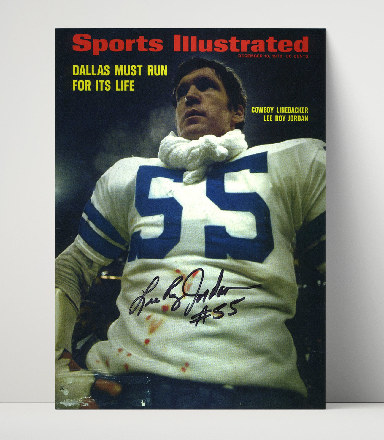 Lee Roy Jordan - Dallas Iron Man Vintage Football Wall Art - 16x20 Unframed Print football decor