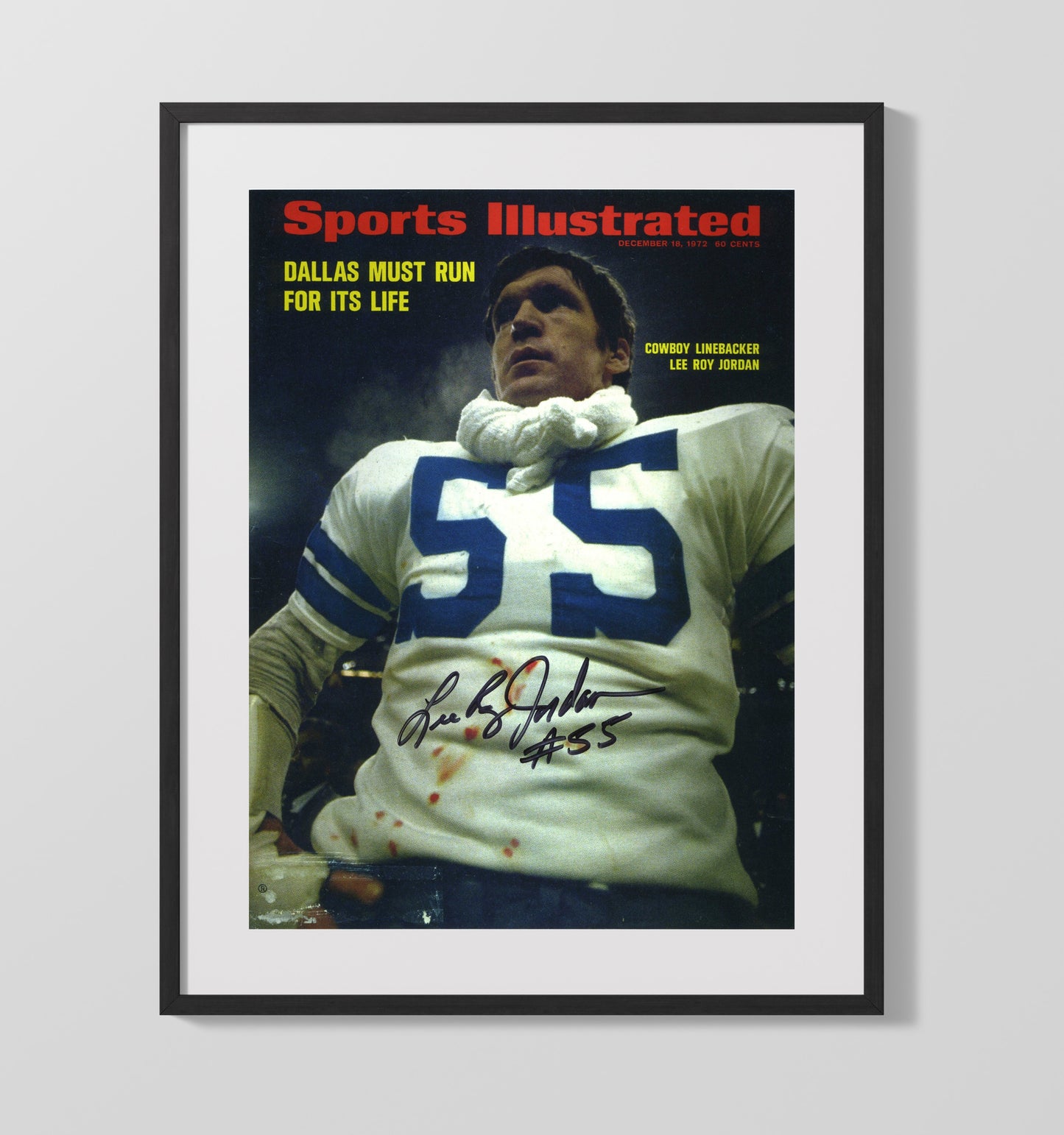 Lee Roy Jordan - Dallas Iron Man Football Wall Art - football wall art print