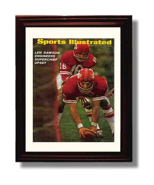 Len Dawson - Kansas City Football Super Bowl IV Snap SI Cover 1970 8x10 Canvas vintage football wall art