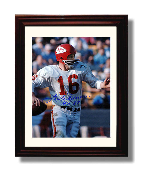 Len Dawson - Kansas City Football Quarterback Rollout Pass HOF 87 8x10 Canvas vintage football wall art
