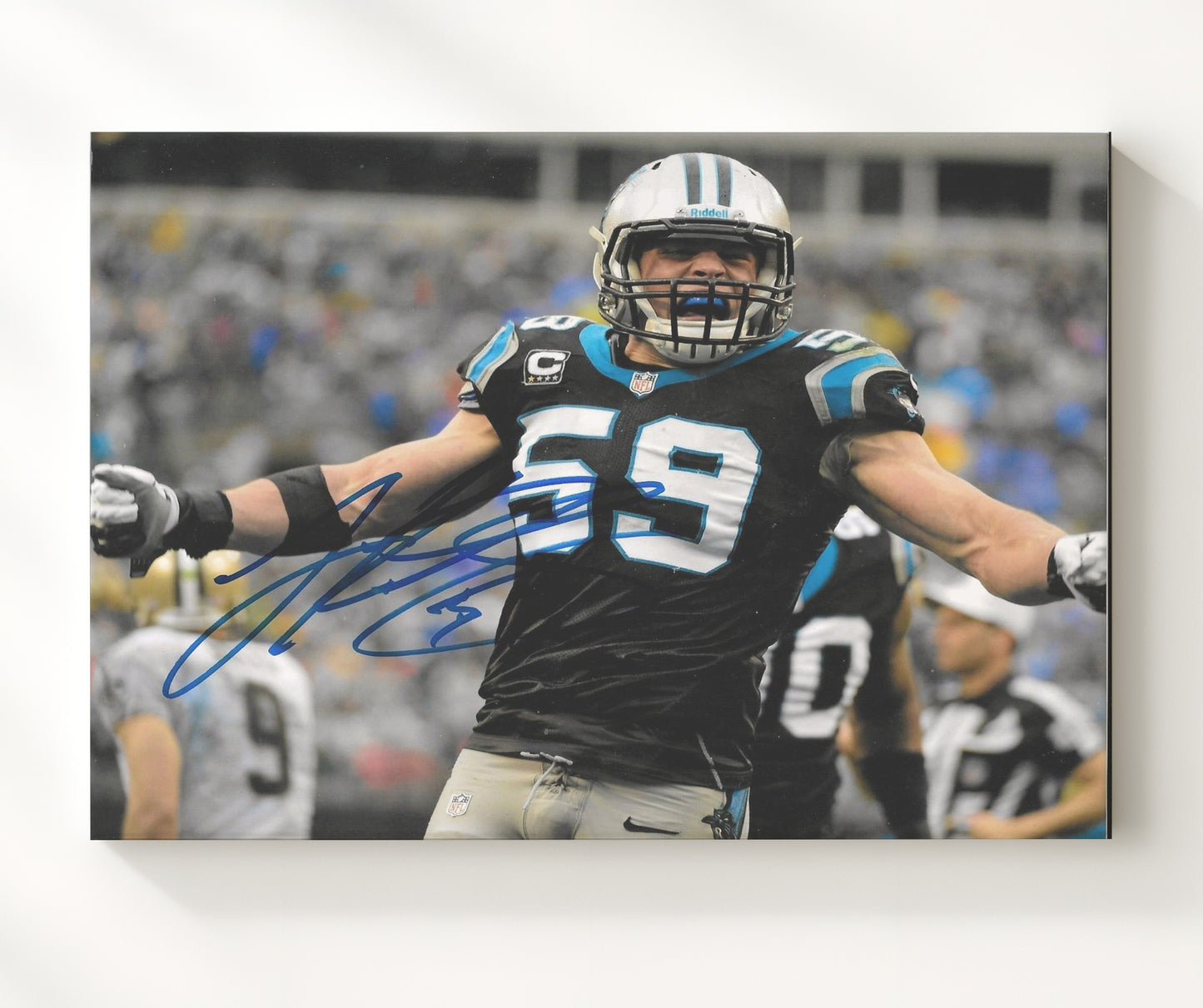 Luke Kuechly - Fired Up Football Wall Art - football wall art print