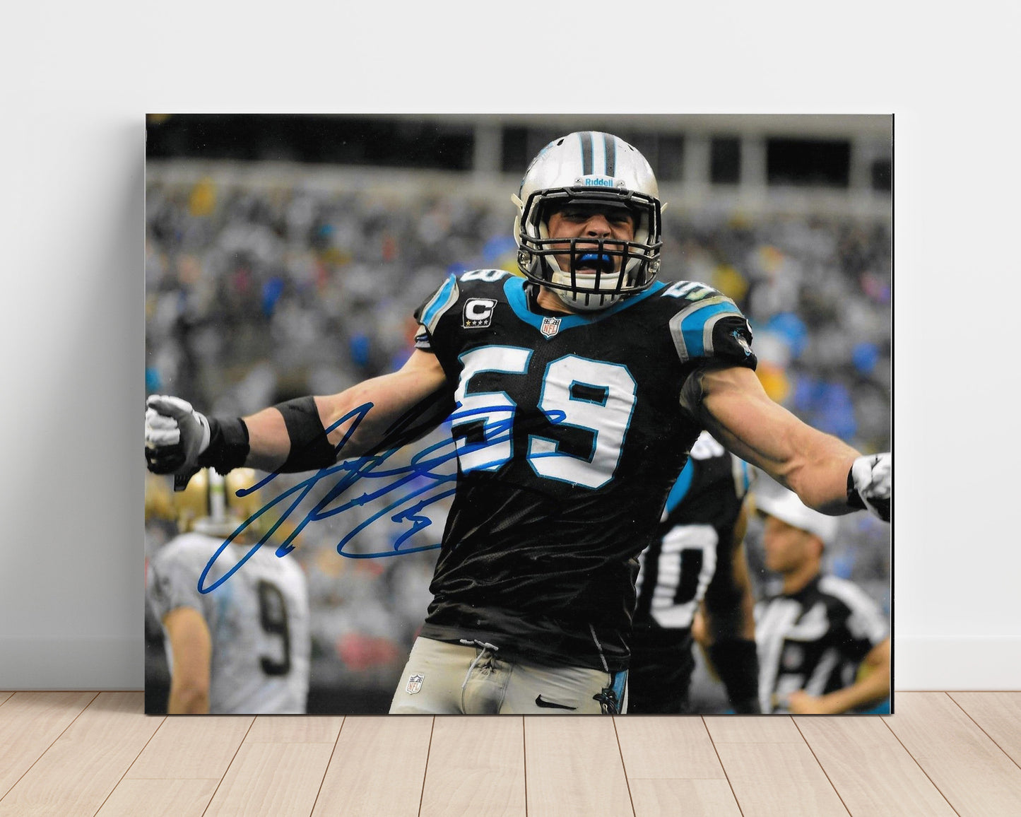Luke Kuechly - Fired Up Football Wall Art - football wall art print