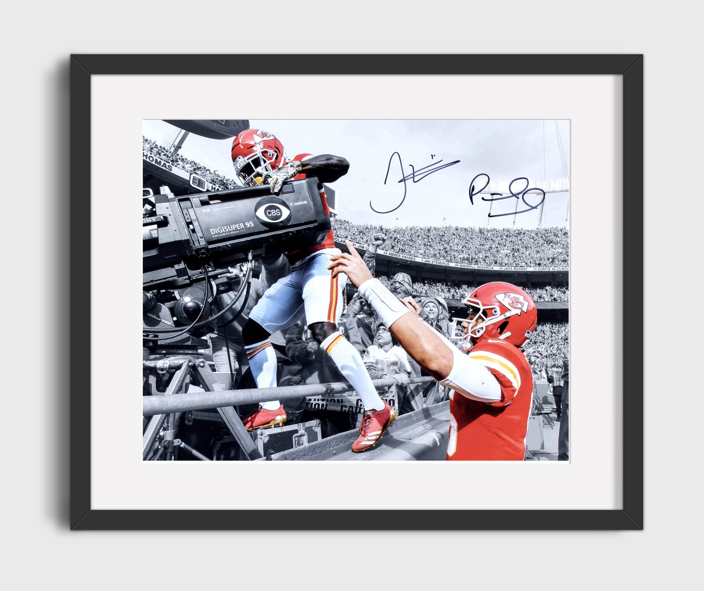 Mahomes and Hill - Showtime Chiefs Vintage Football Wall Art - 16x20 Gallery Frame football decor