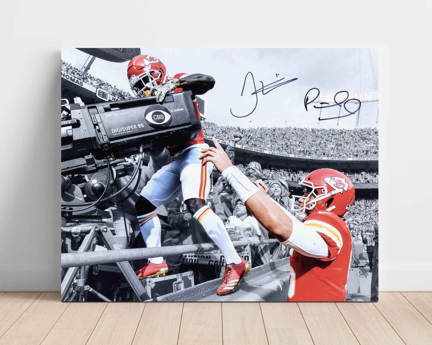 Mahomes and Hill - Showtime Chiefs Vintage Football Wall Art - 16x20 Unframed Print football decor