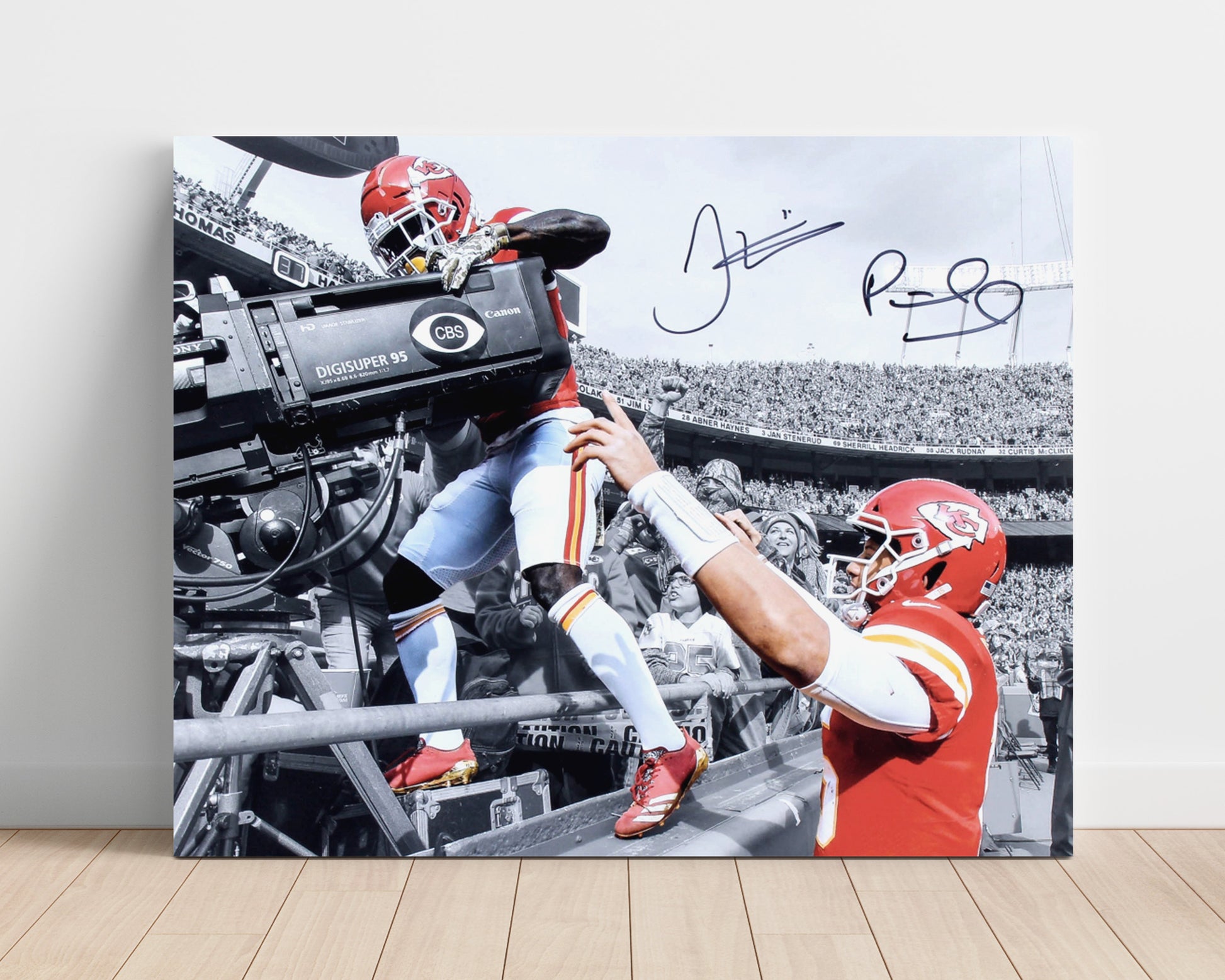 Mahomes and Hill - Showtime Chiefs Vintage Football Wall Art - 16x20 Unframed Print football decor