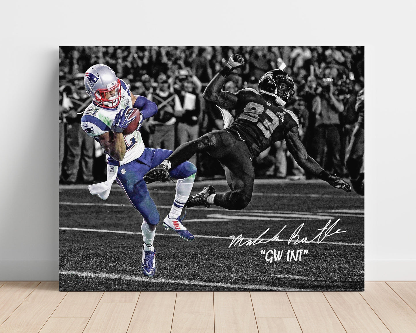 Malcolm Butler - Super Bowl Xlix Goal Line Interception 2015 Spotlight Football Wall Art - football wall art print