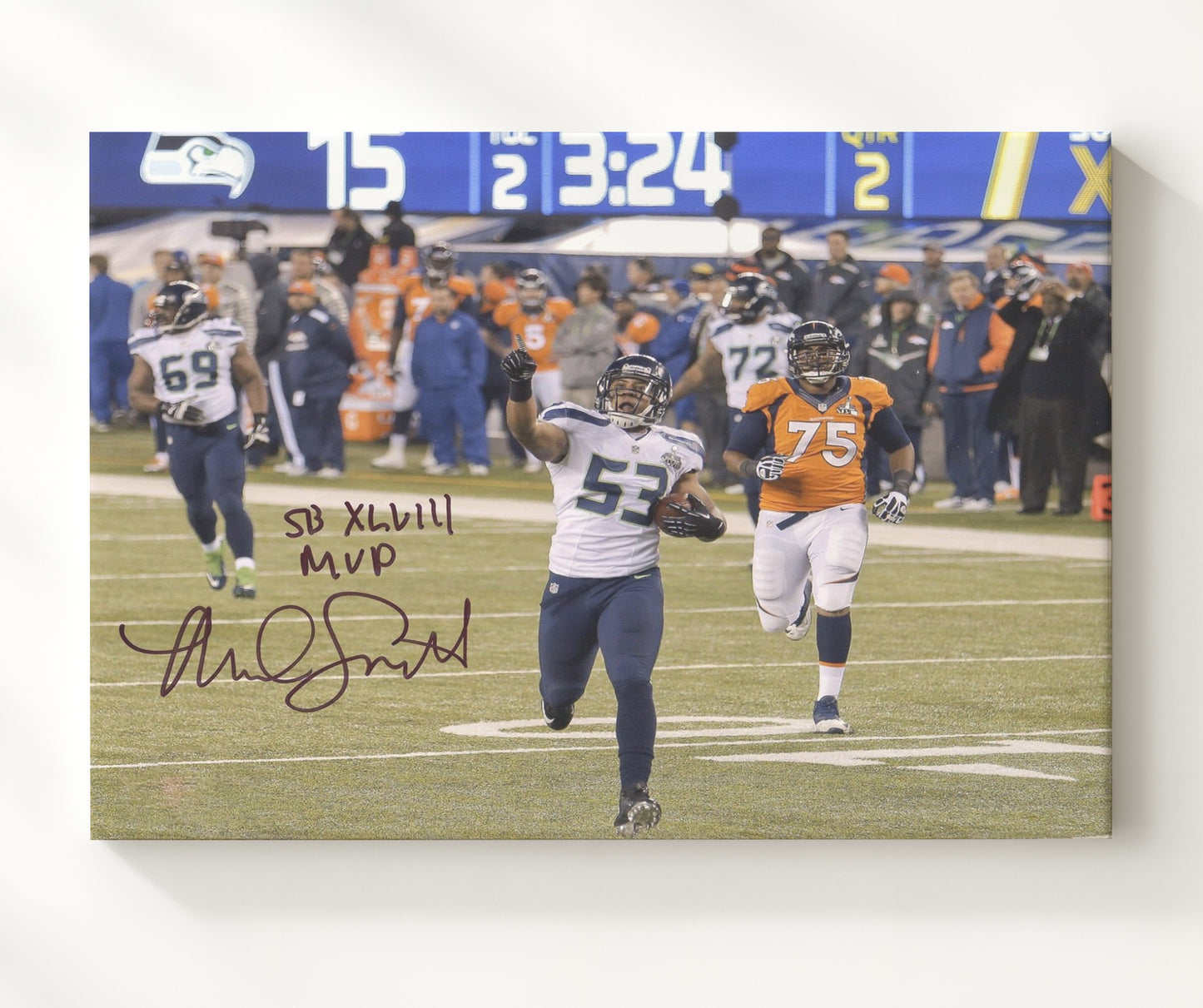 Malcolm Smith - Super Bowl Xlviii Interception Return 2014 Football Wall Art - football wall art print