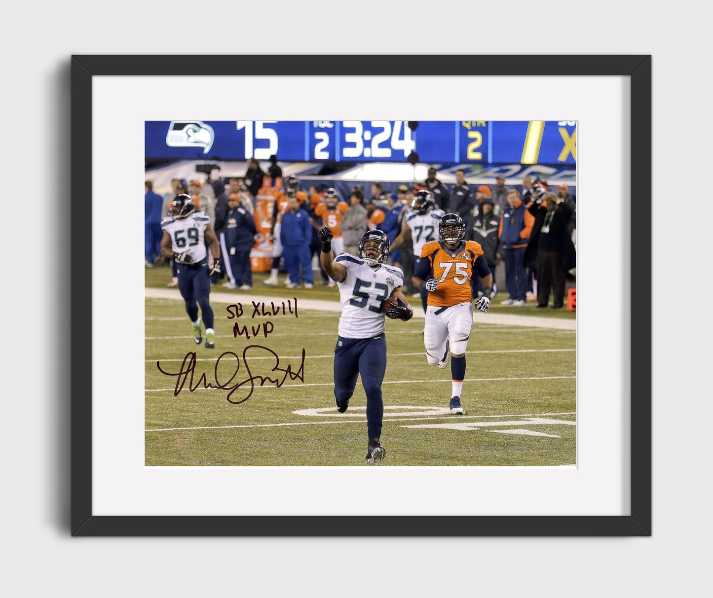 Malcolm Smith - Super Bowl Xlviii Interception Return 2014 Football Wall Art - football wall art print