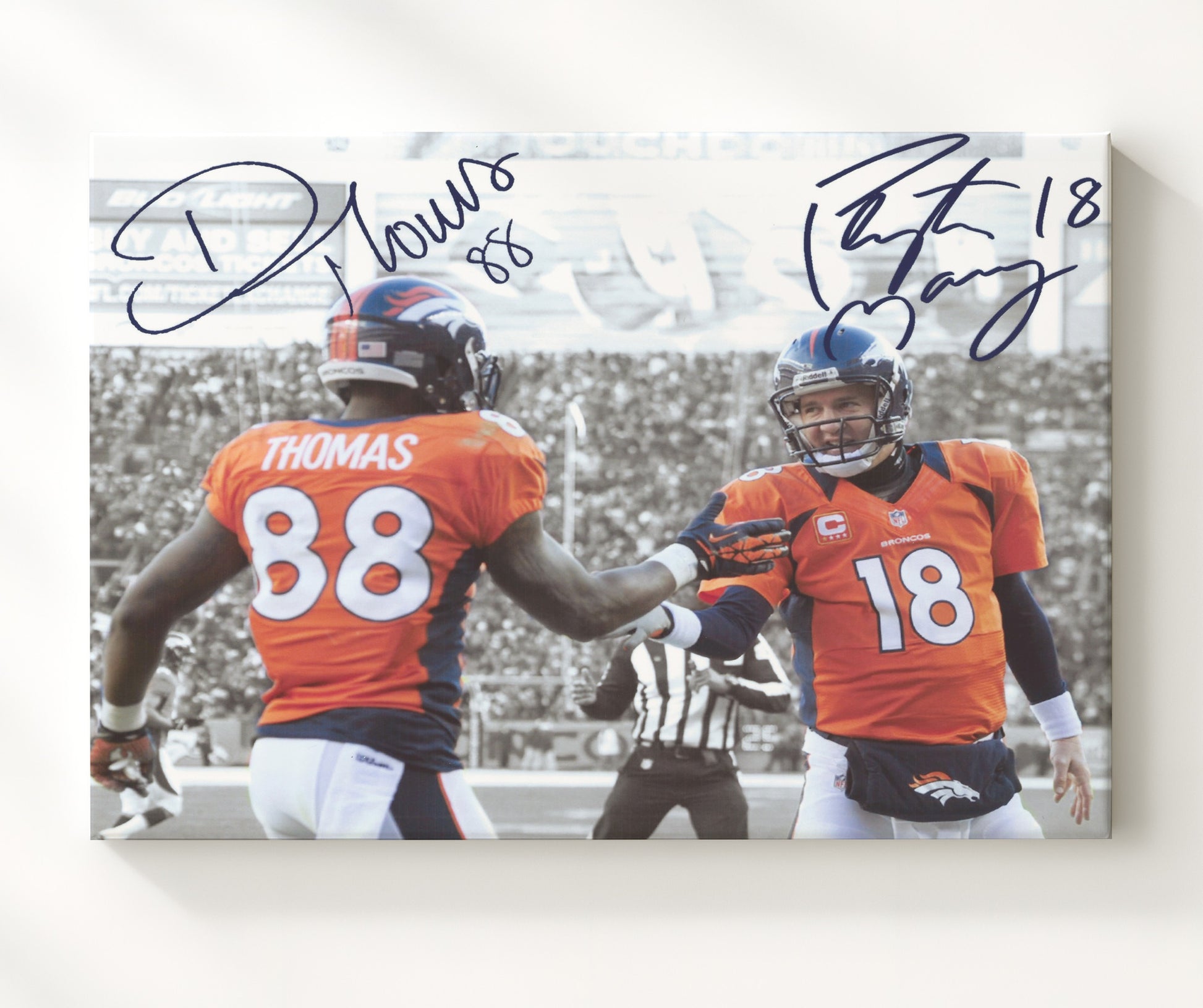 Manning and Demaryius Thomas - Mile High Duo Football Wall Art - football wall art print