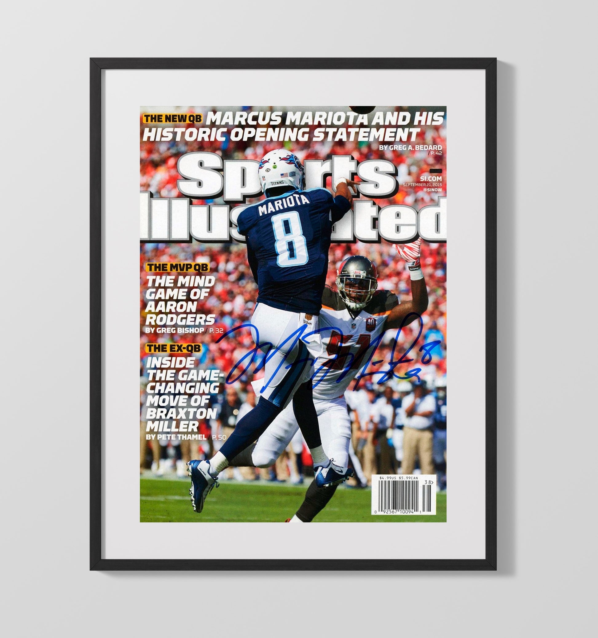 Marcus Mariota Titans Debut - New QB Statement Football Wall Art - football wall art print