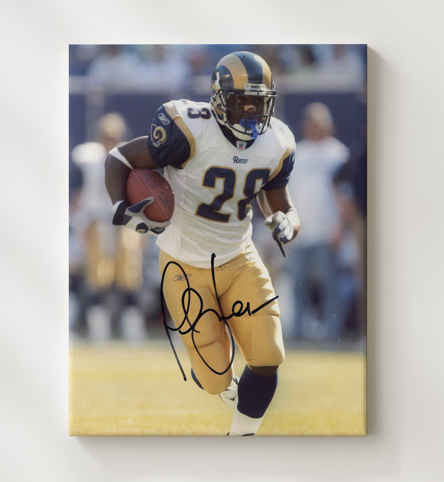 Marshall Faulk - St Louis Football Running Back Carry Football Wall Art - football wall art print