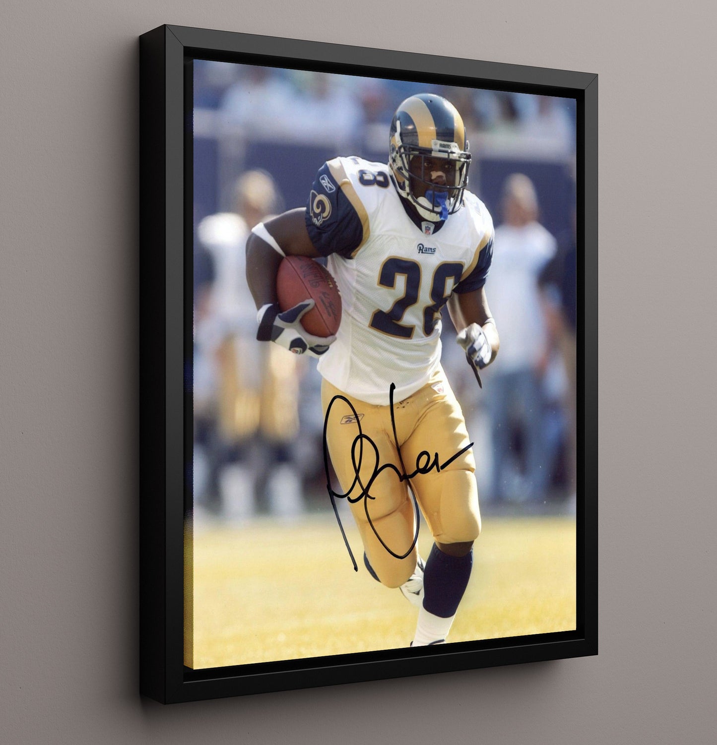 Marshall Faulk - St Louis Football Running Back Carry Football Wall Art - football wall art print