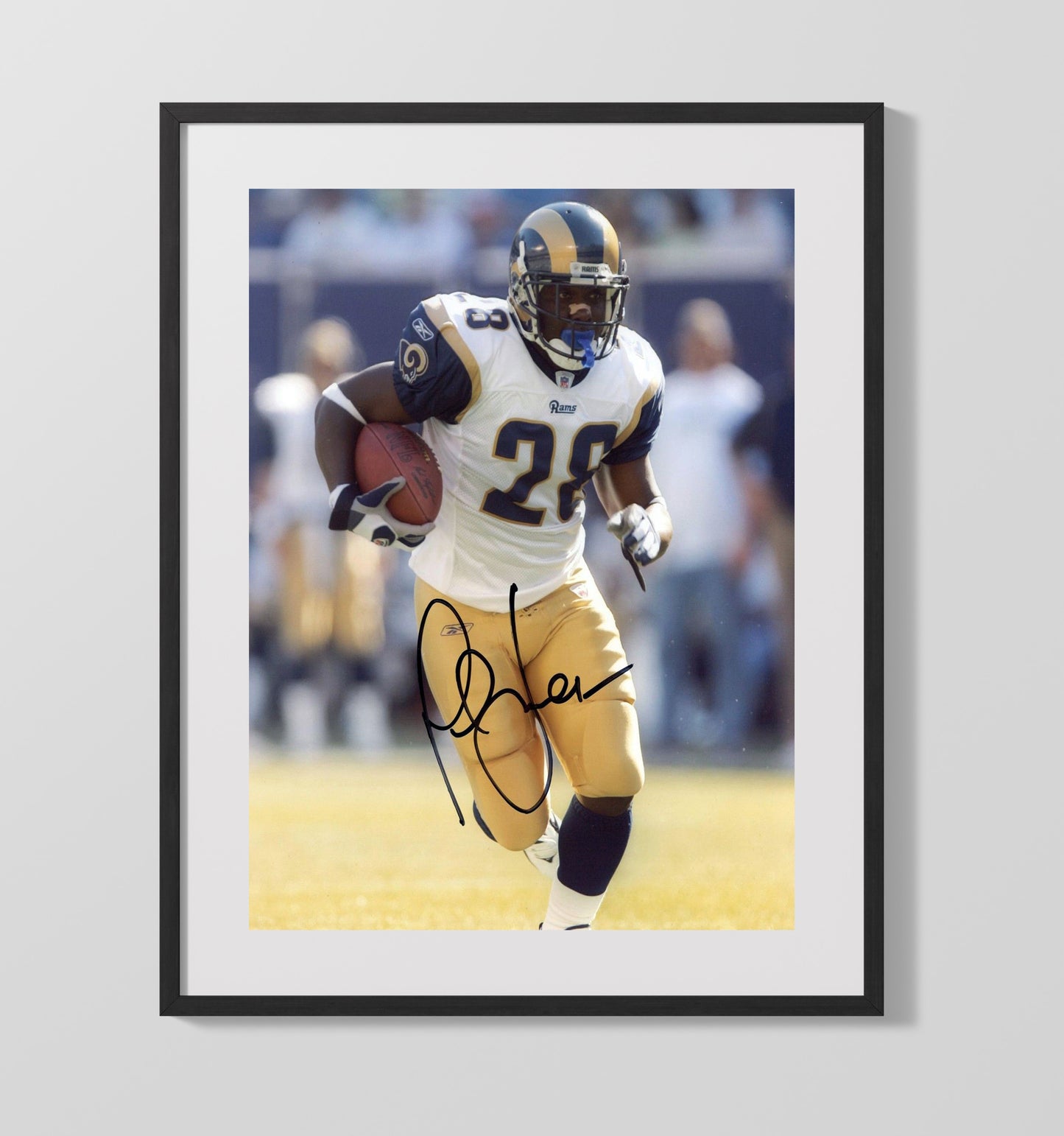 Marshall Faulk - St Louis Football Running Back Carry Football Wall Art - football wall art print