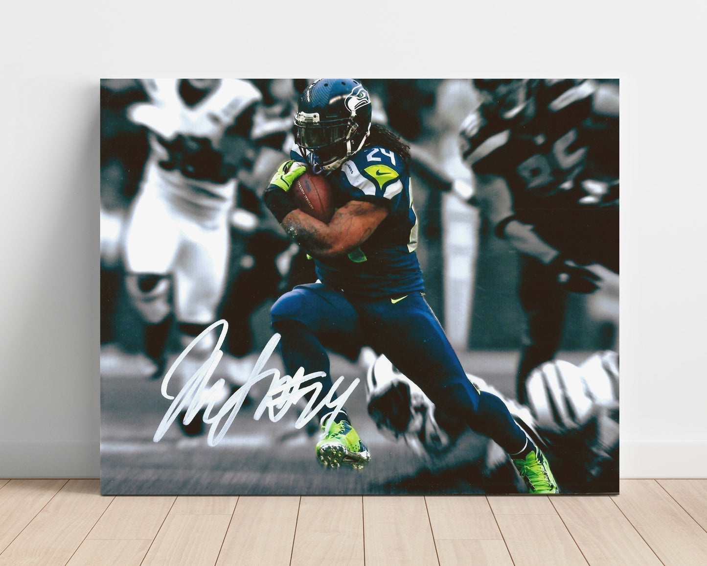 Marshawn Lynch - Beast Mode Run Vintage Football Wall Art - 16x20 Unframed Print football decor